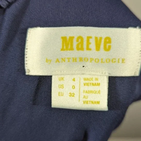 Maeve by Anthropologie Navy Sleeveless Dimensional Blouse Women's Size 0 - Picture 5 of 6